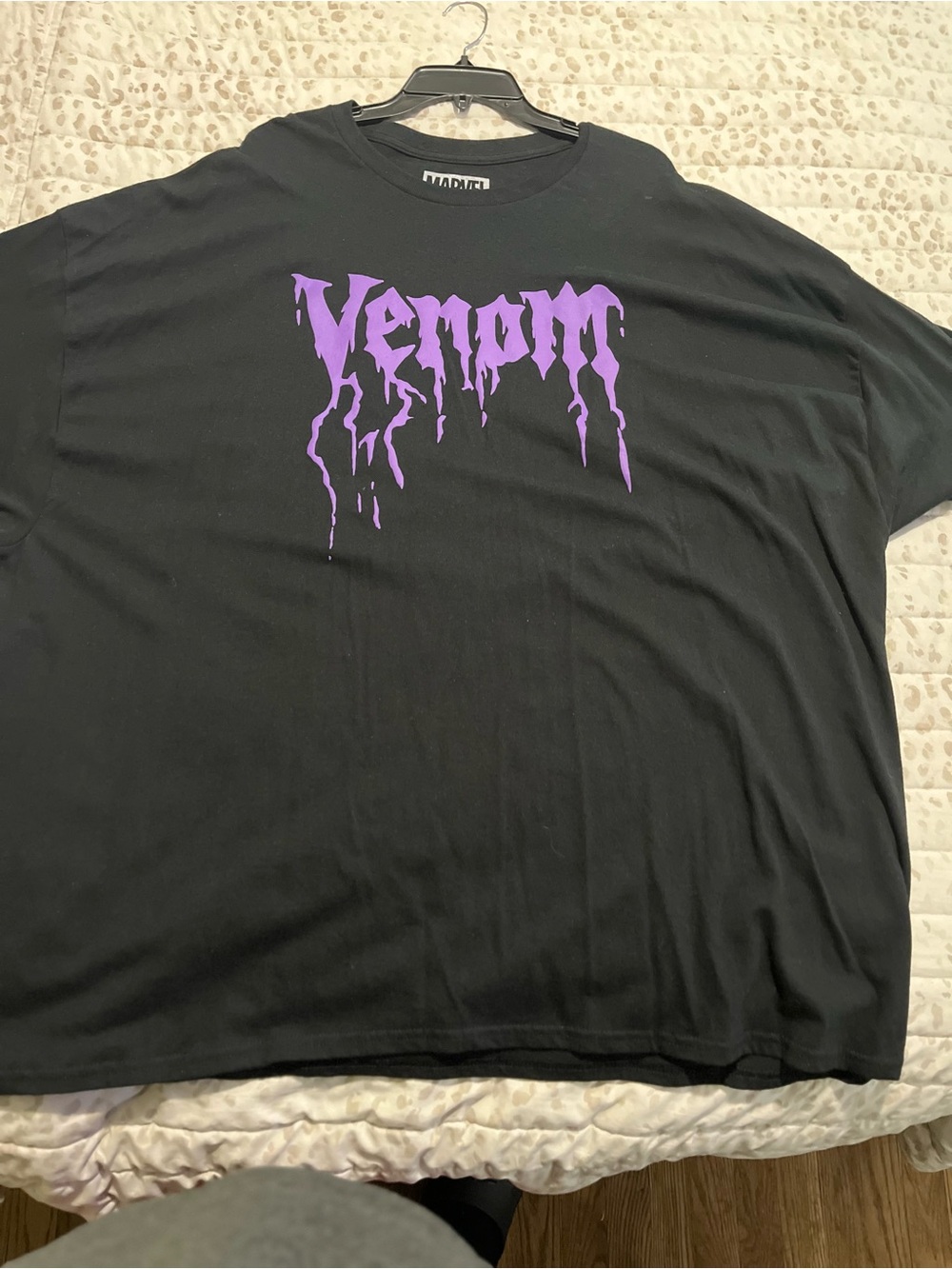 Marvel Black Short-Sleeve Tee with Purple Venom Logo